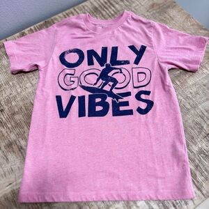 Kids Pink "Only Good Vibes" Graphic Tee